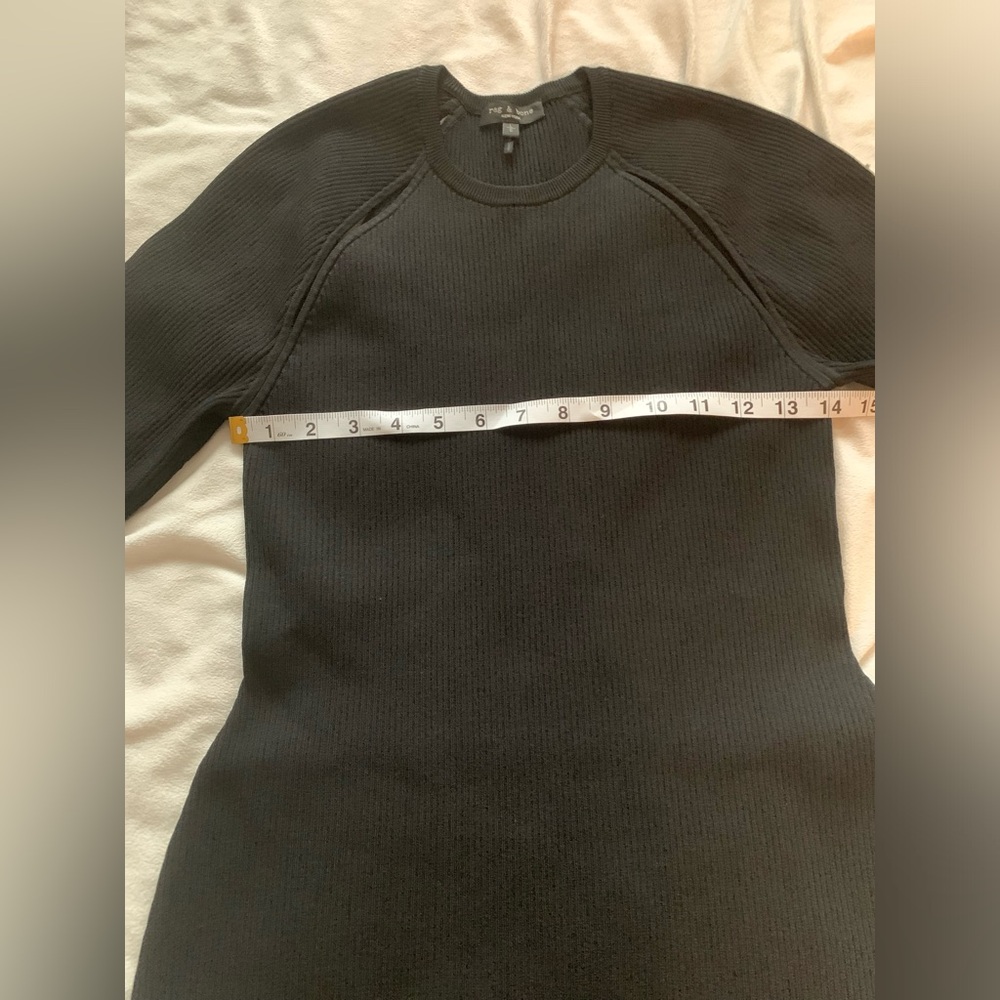 Rag & Bone Black Ribbed Asher Mini Dress size Large NWOT - Picture 9 of 16